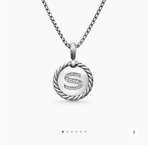David Yurman Silver Necklace with 'S' Pendant